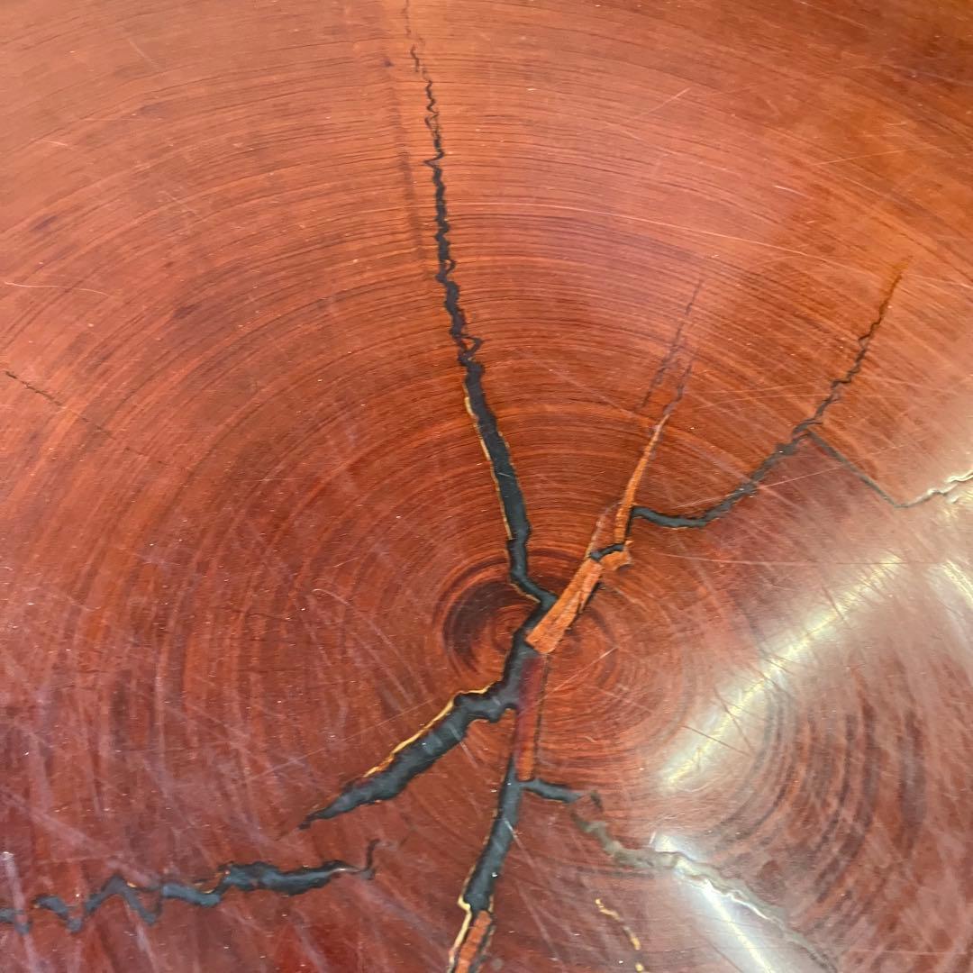 昭和レトロ 銘木 欅材 一枚板 大型座卓 円卓 センターテーブル サイドテーブル