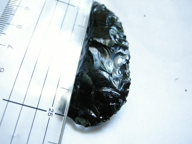 黒曜石 石器 173 手持ちナイフ スクレイパー 参考出品