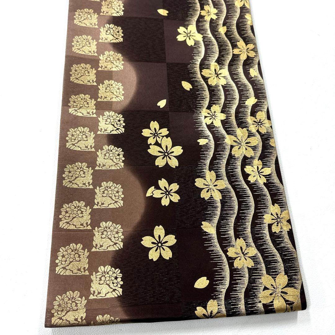 専用帯4726 ●善之助 一期一会 高級 正絹 六通 袋帯 花兎