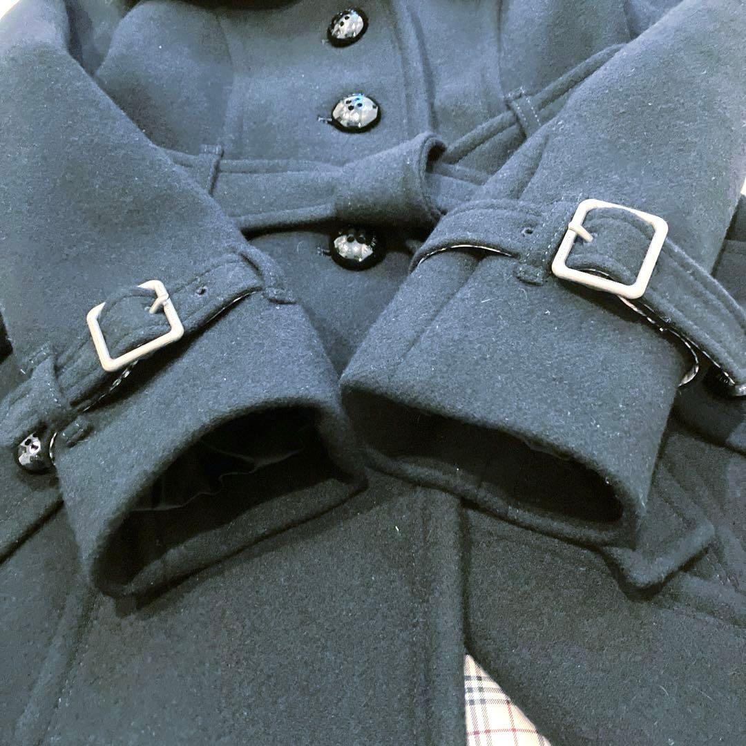 美品　バーバリープルーレーベル　アンゴラ3way ファー付コート　ブラック　38