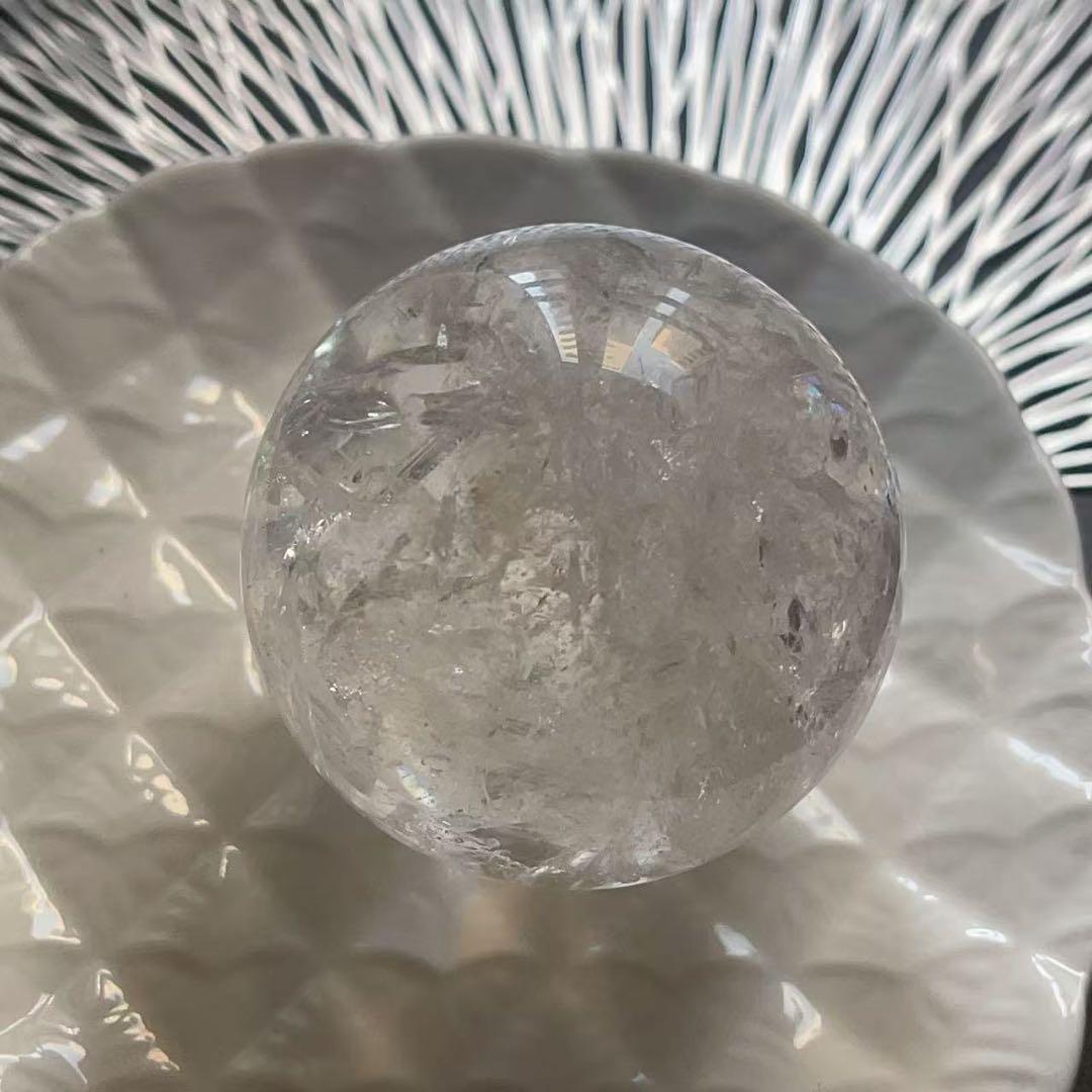 大 天然石 アイリスクォーツ スフィア 本水晶 虹水晶 レインボー 62.5mm