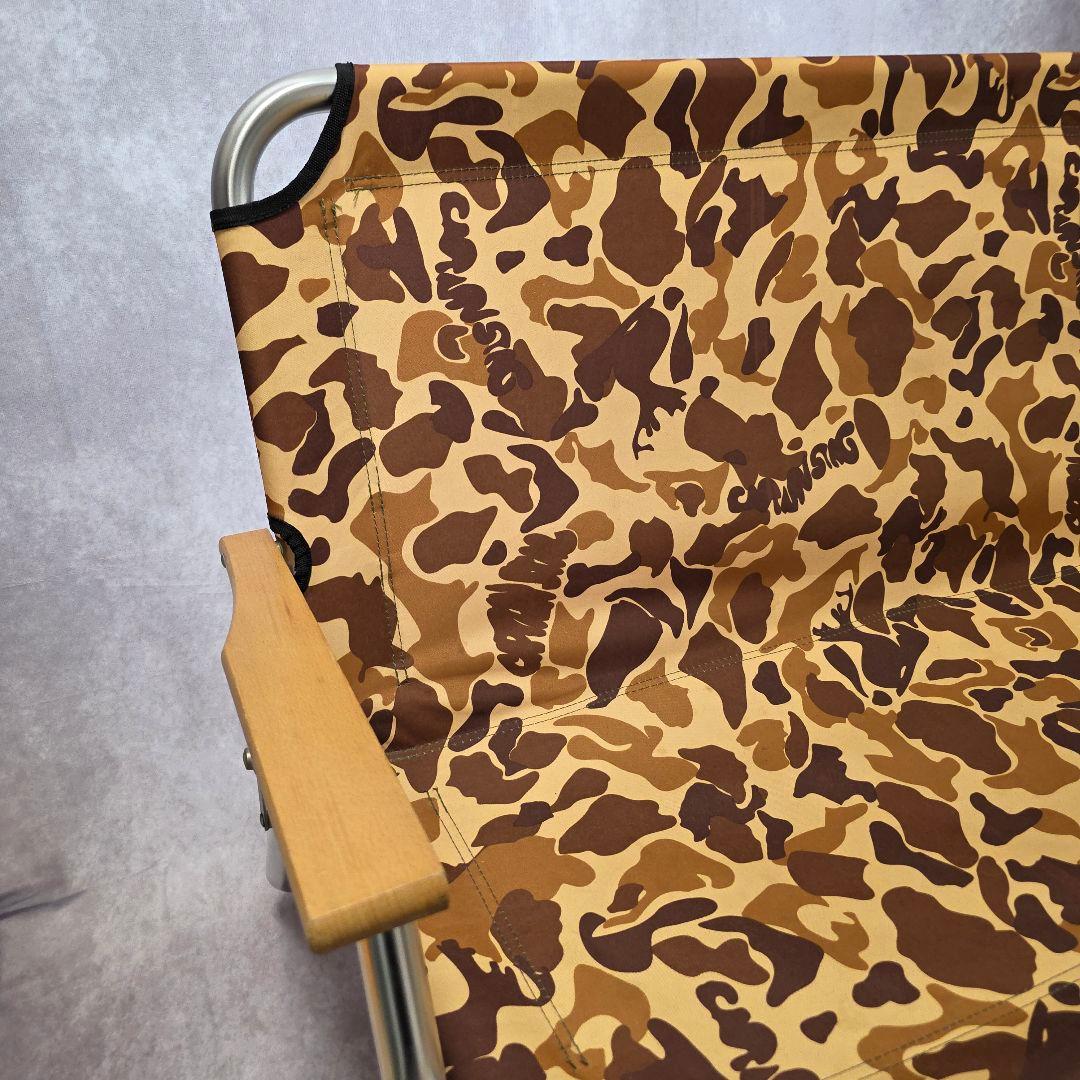 【美品】キャプテンスタッグ キャンプアウト アルミベンチ カモフラージュ柄