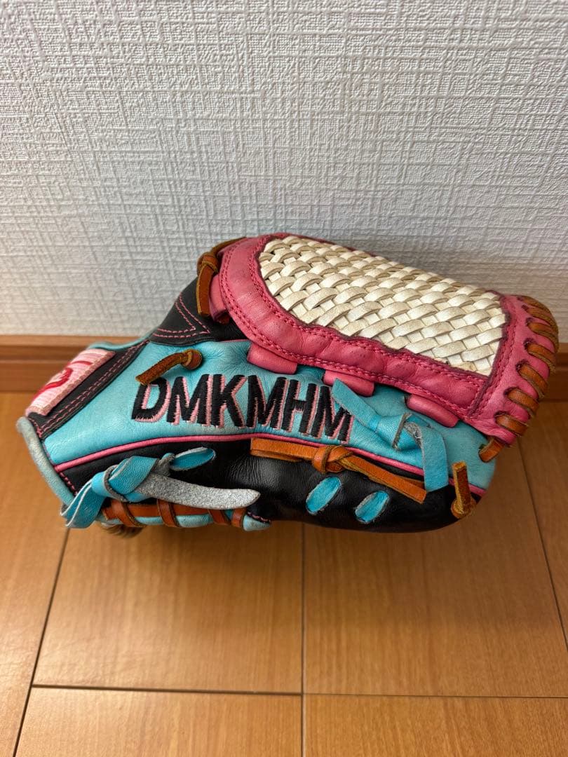 DMKMHM 軟式野球グローブ 青黒ピンク