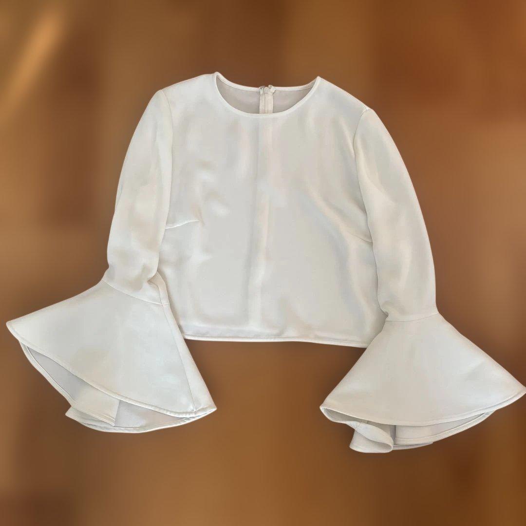 anuans アニュアンス★フレアスリーブ ブラウス ホワイト