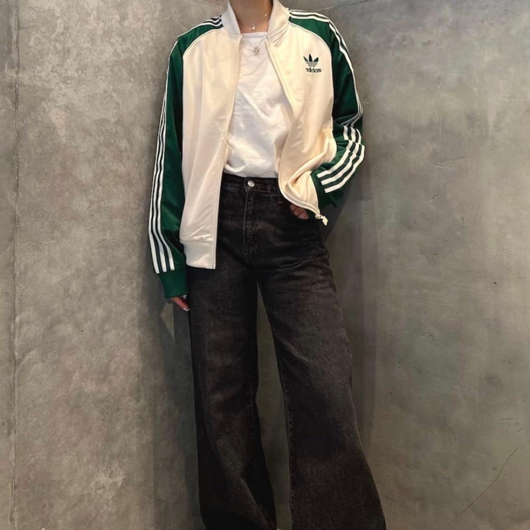 adidas SST トラックトップス ワンダーホワイト×カレッジグリーン(S)