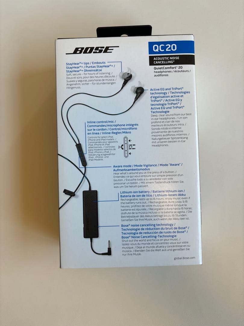 BOSE QuietComfort20 QC20 ノイズキャンセリング イヤホン