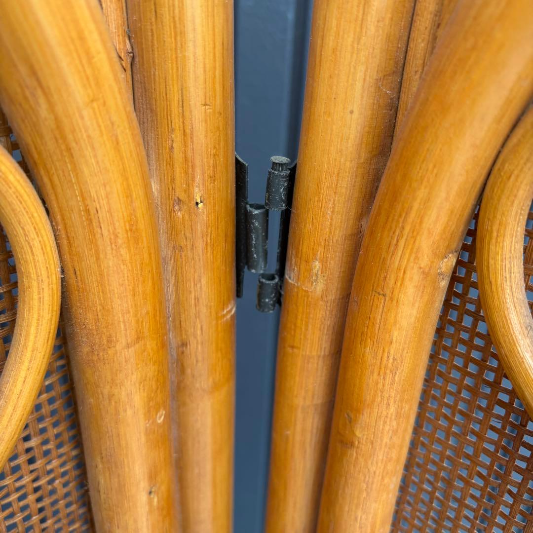 昭和レトロ エスニック 3連 ラタンパーテーション 間仕切り パーティション衝立