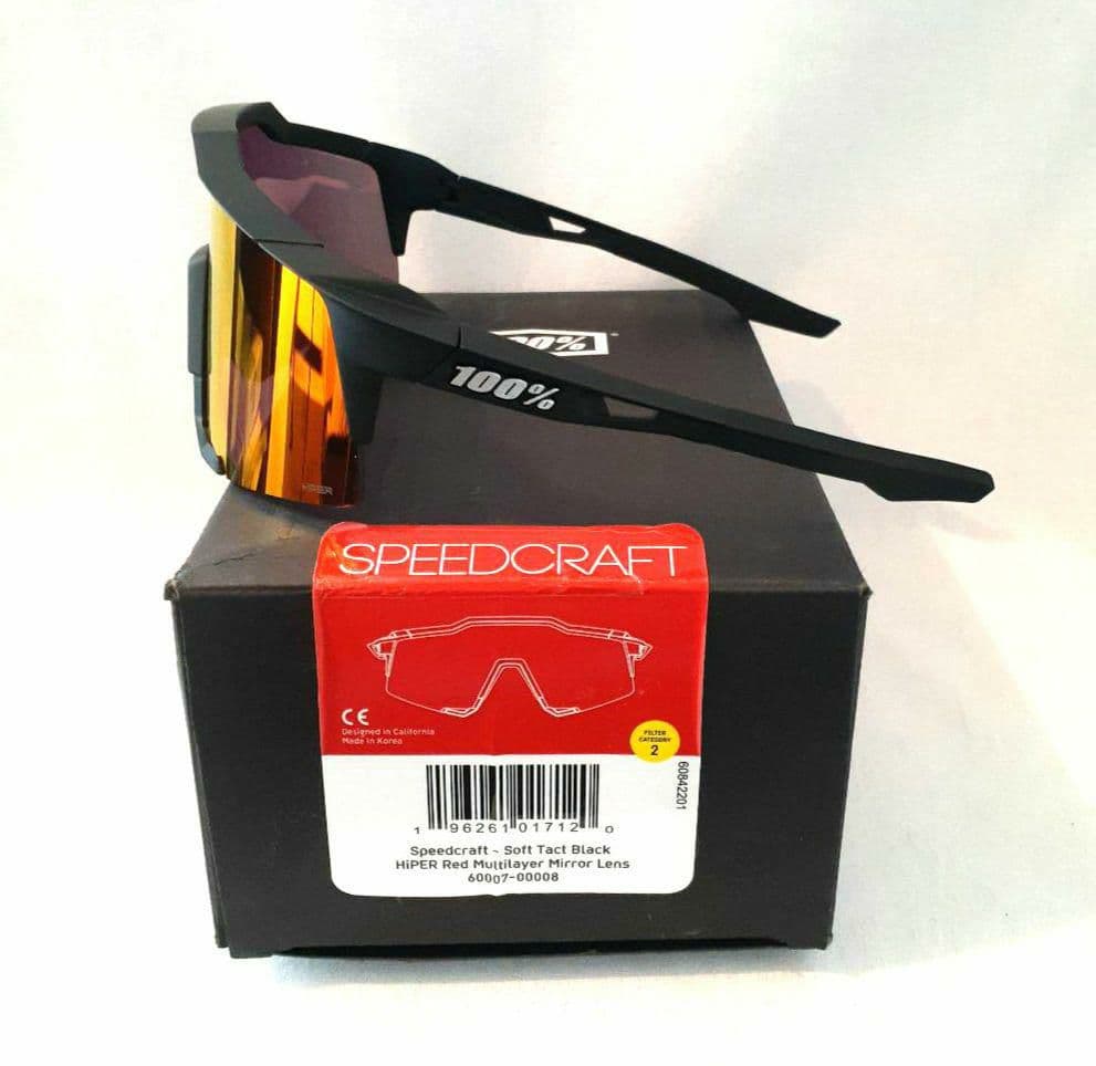 100% SPEEDCRAFT ブラック レッド ワンハンドレッド サングラス