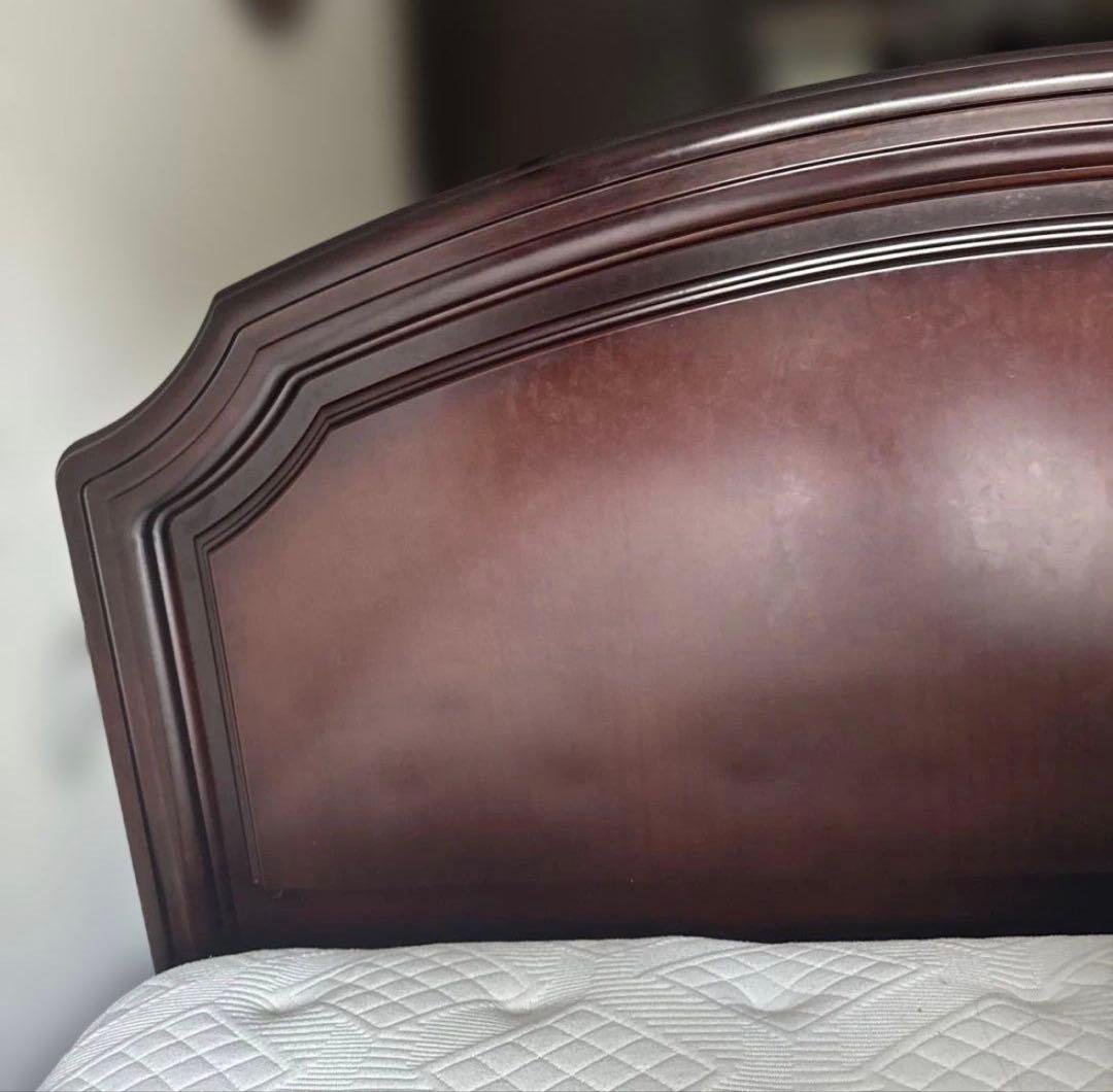 無垢材ベッドフレーム Kingsdown マットレス セット　セミダブル　レトロ