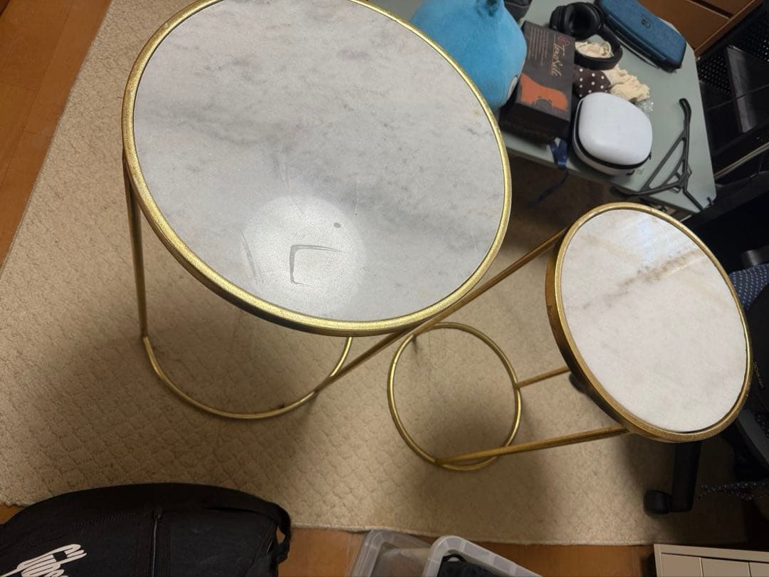 ZARA  ネストテーブル 大理石 ゴールド