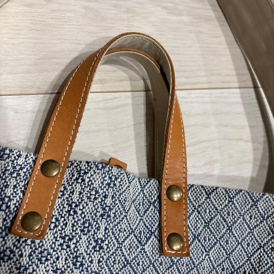 2/3限定価格trois temps トロワトン　手織り2WAYバッグ　北欧