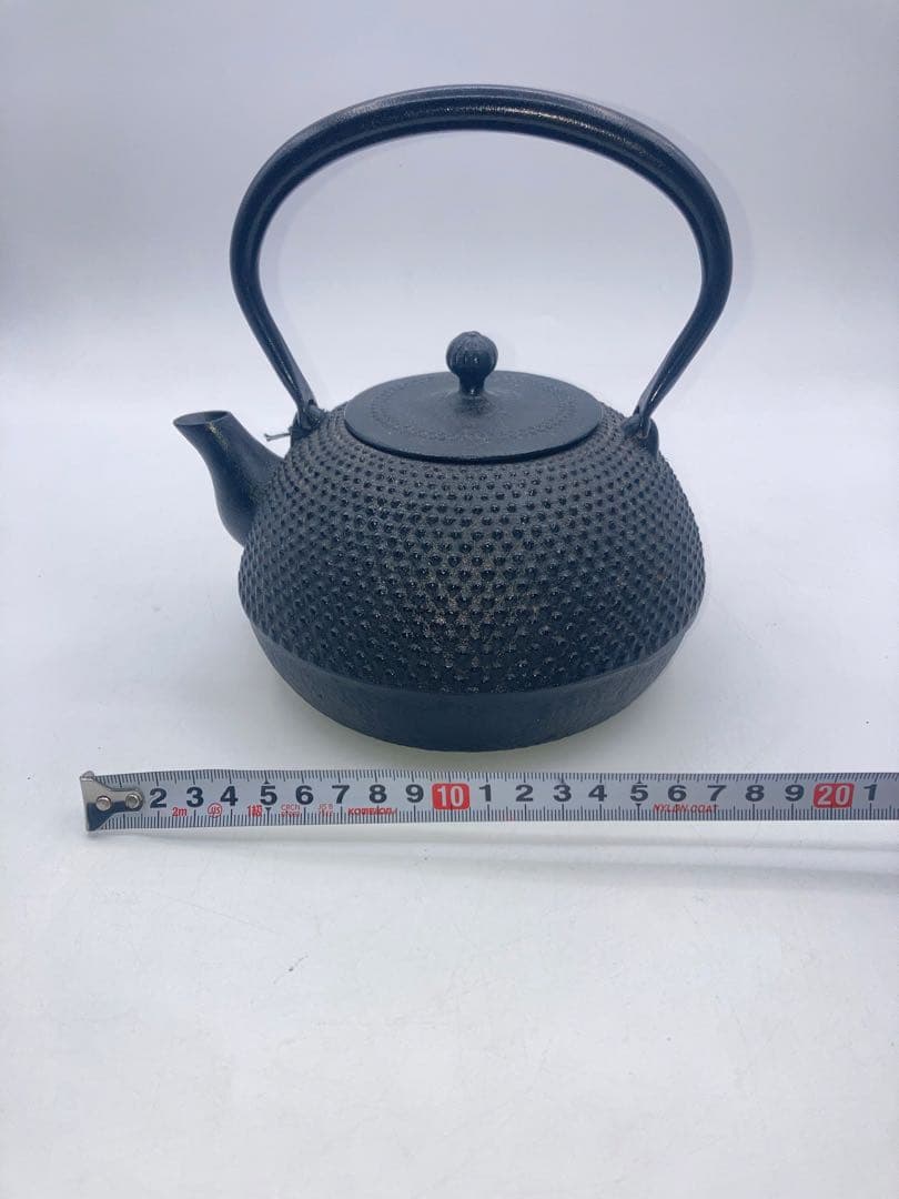 及富（南部宝生堂）南部鉄瓶　平成丸アラレ　黒色