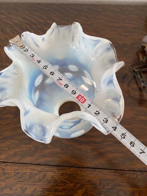 フェントン　オパールセント　ドット　ランプシェード　ビンテージ硝子シェード