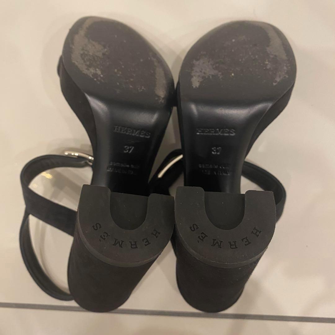 【大SALE】美品・正規品HERMES エルメス サンダル 黒 24cm