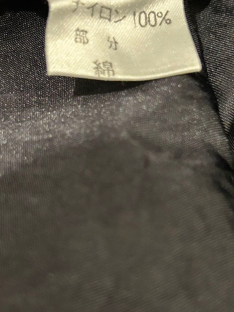 さえらポテチーノPotechino 可愛い割烹着 黒 花モチーフ【大きめ】