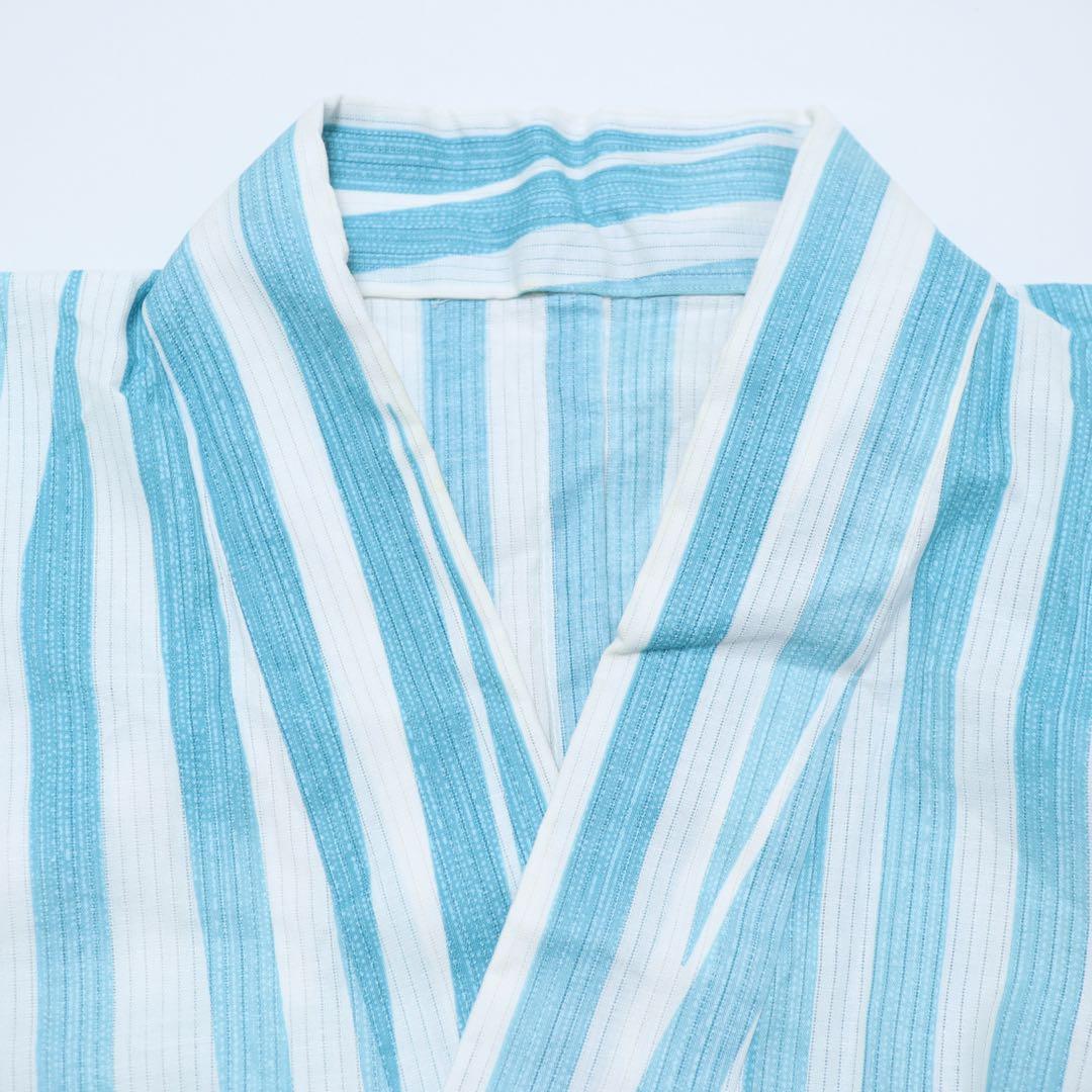 ねこマダム◆撫松庵◆綿縦絽◆ストライプ模様◆木綿◆浴衣◆綿着物としても