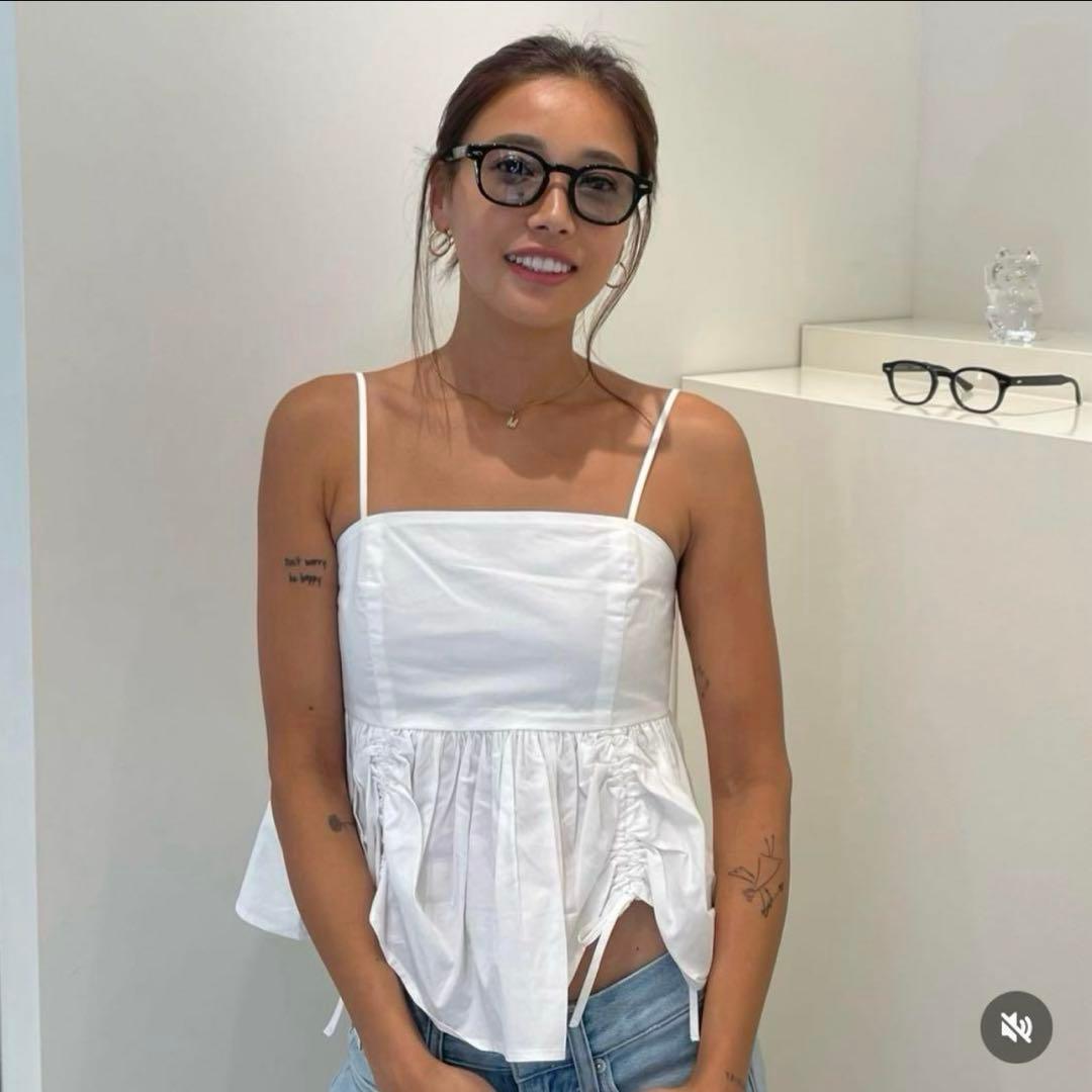 searoomlynn シャーリングRibbonビスチェキャミ