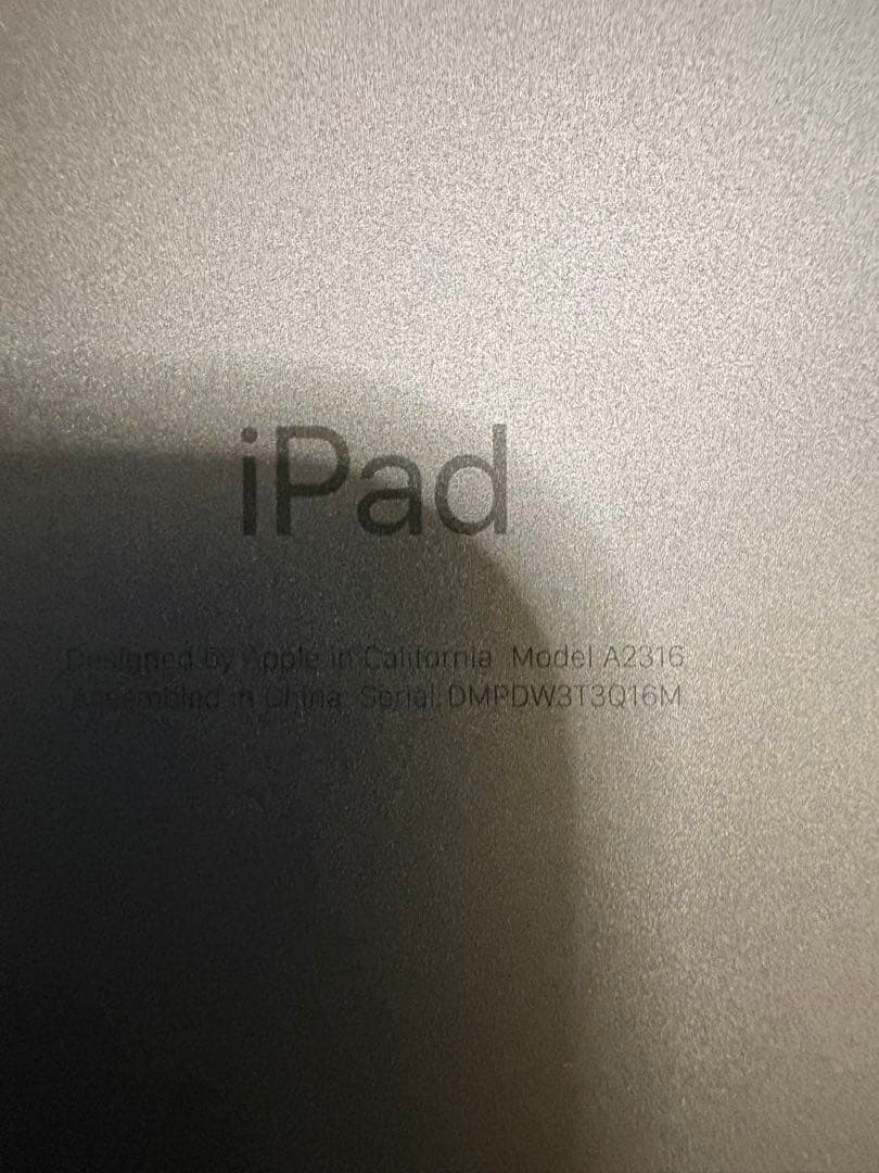 【ジャンク品】Apple iPad Air4 (モデル A2316) 本体