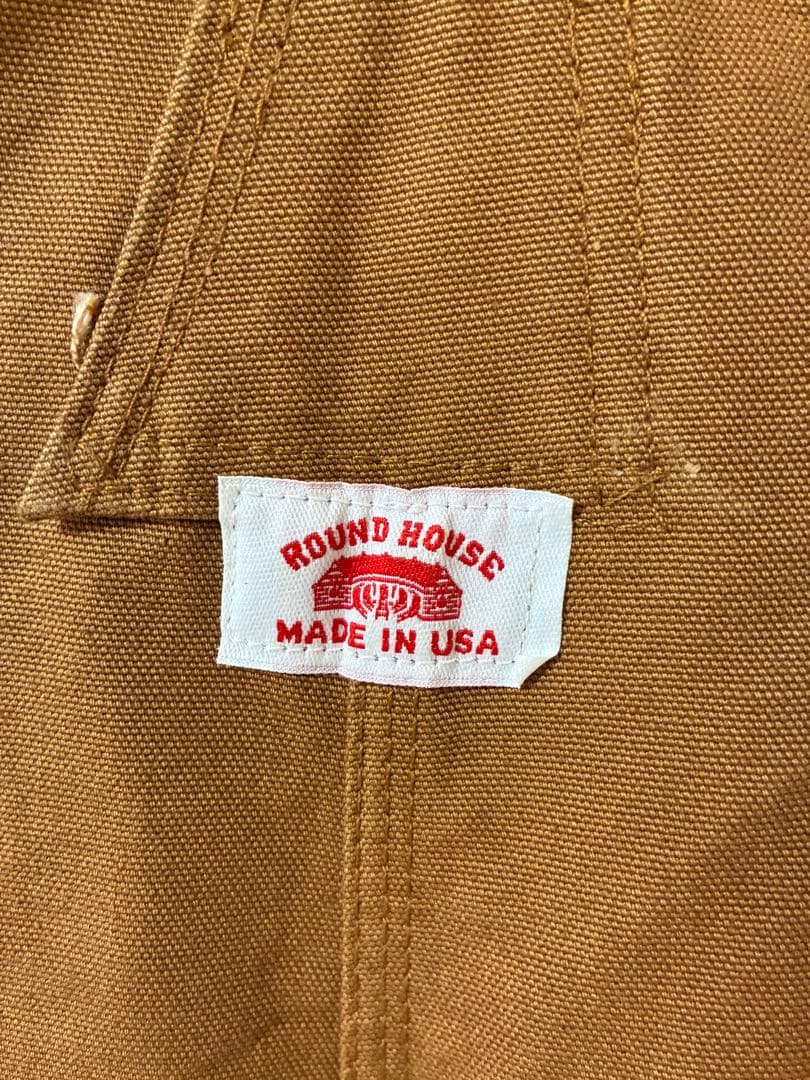 ROUND HOUSE ラウンドハウス オーバーオール　ブラウンダック　w38