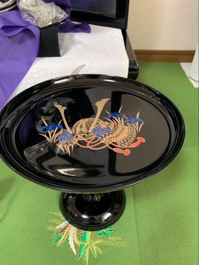 美品 正絹着用兜 伊達政宗 兜 平安水宝 作 銀箔金彩銀松 銀兜 五月人形