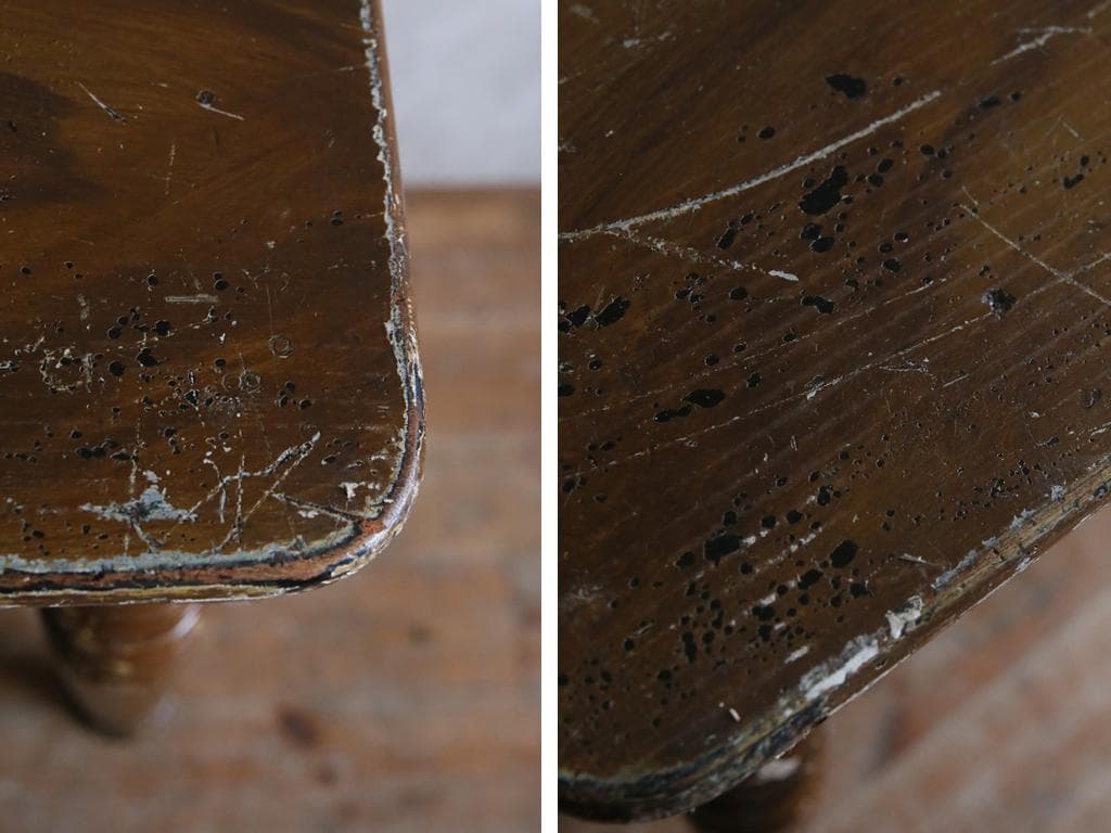 英国アンティーク木製ダイニングテーブル/机/作業台/ワークテーブル(78-40)