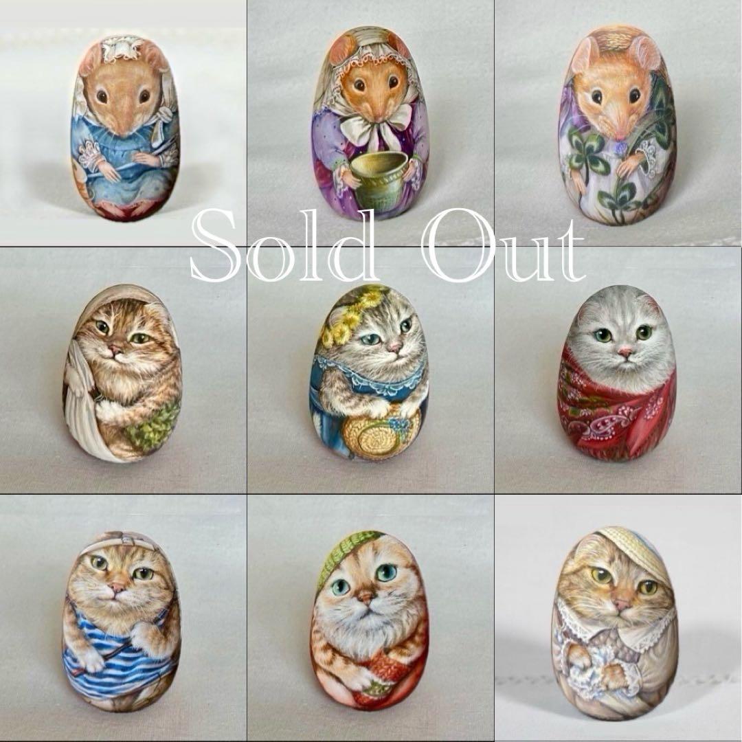 ロシア雑貨☆猫のエッグオーナメントkittenマトリョーシカ