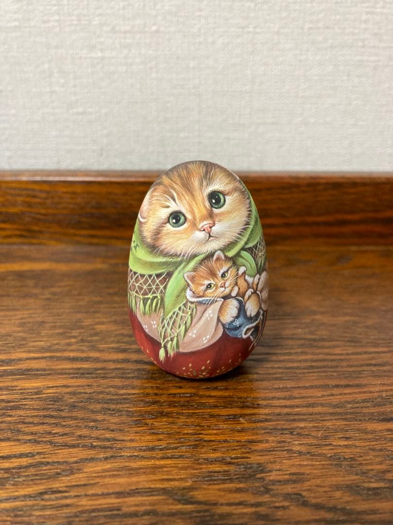ロシア雑貨☆猫のエッグオーナメントkittenマトリョーシカ