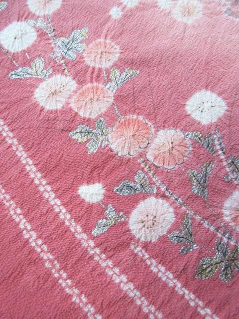 未着用に近い！美品＊滝泰謹製＊絞り＊菊＆桜＊総柄＊訪問着＊１６０ｃｍ＊裄６９