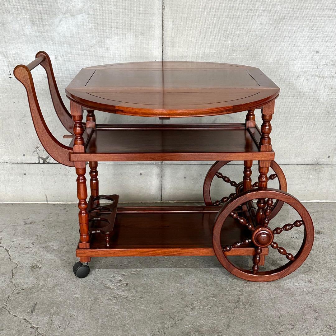 ✦ミッドセンチュリー✦ローズウッド製バーカート　キッチンワゴン バタフライ開閉式