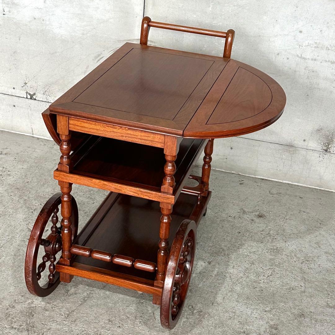 ✦ミッドセンチュリー✦ローズウッド製バーカート　キッチンワゴン バタフライ開閉式