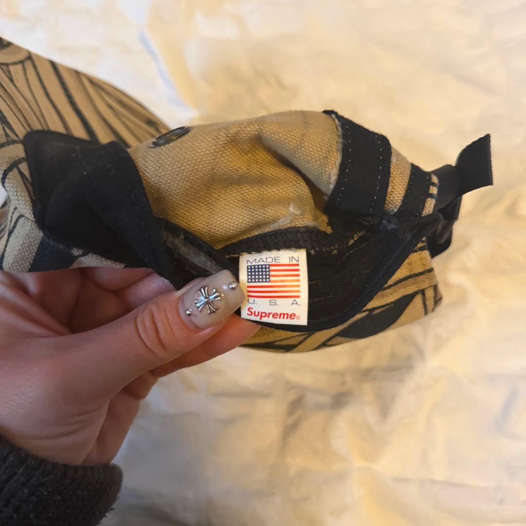 Supreme ストライプ柄キャップ
