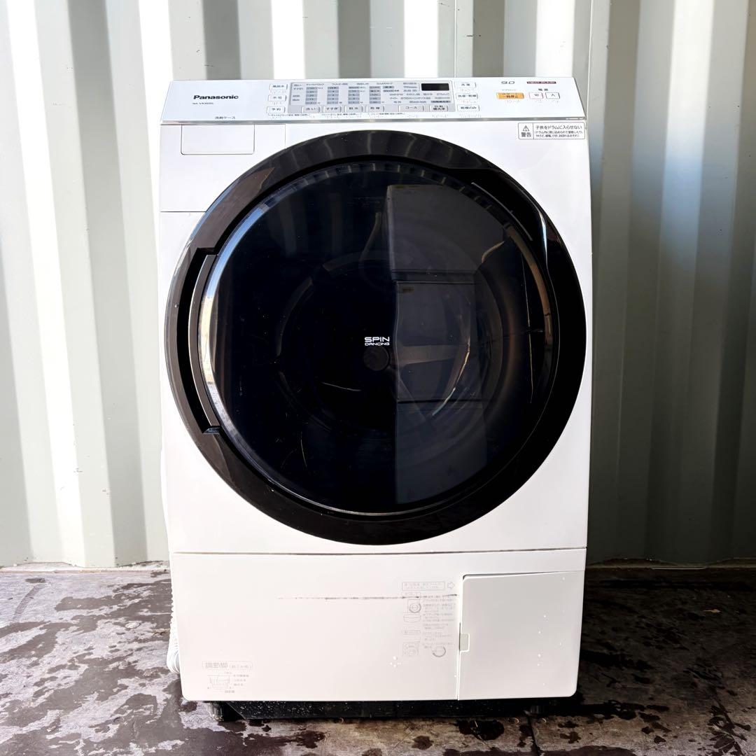 運搬取付無料！ホワイト純正Panasonic9kgドラム式洗濯乾燥機！完動品！
