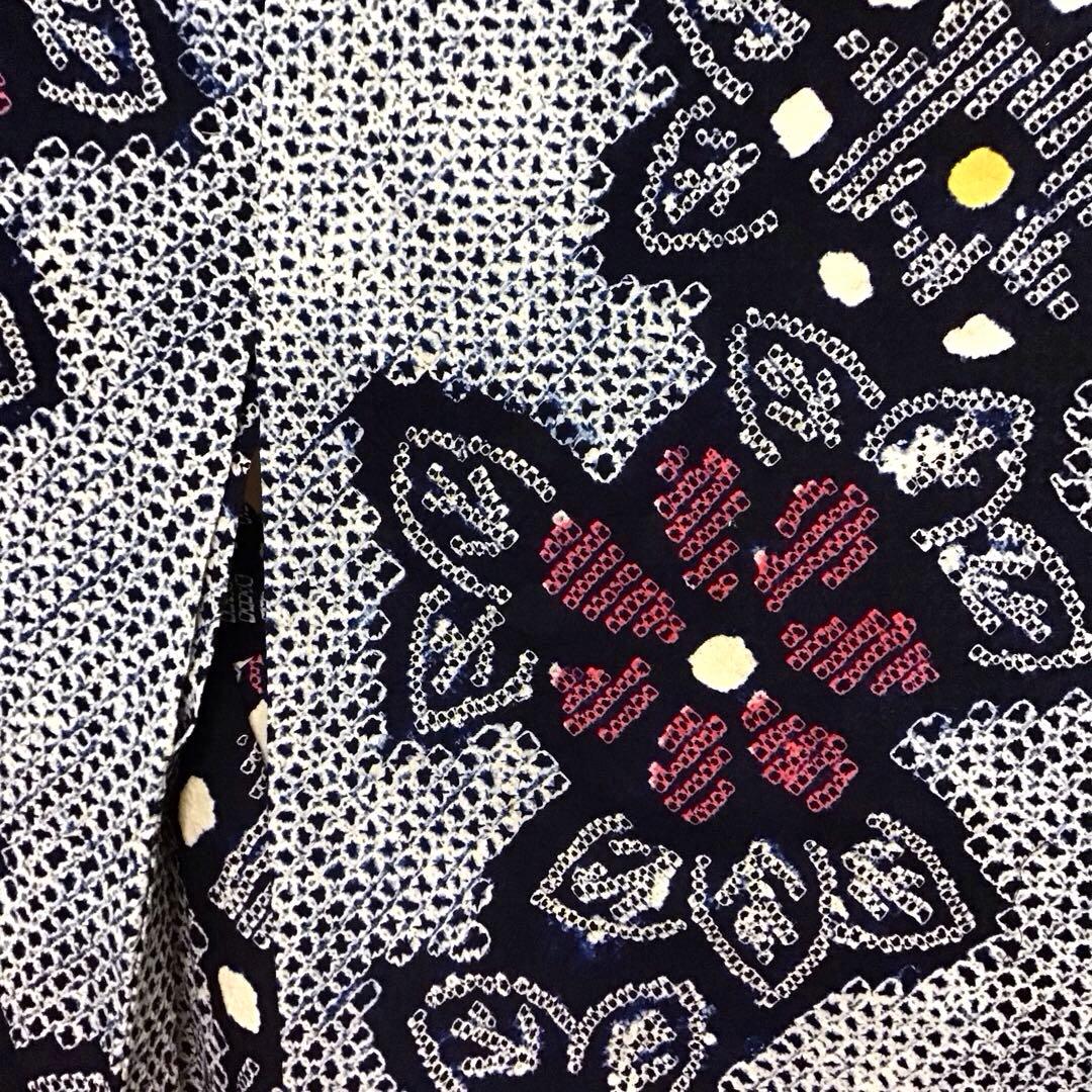 しつけ付☆未使用☆本場有松絞り☆誂え浴衣☆藍色☆身丈164☆裄丈66☆匿名発送