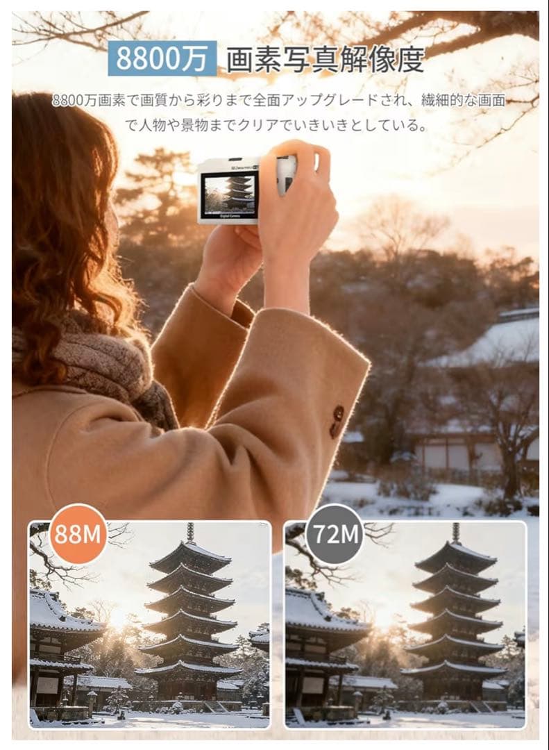 ホワイトAiMike 8K WIFI転送機能 デジタルカメラ