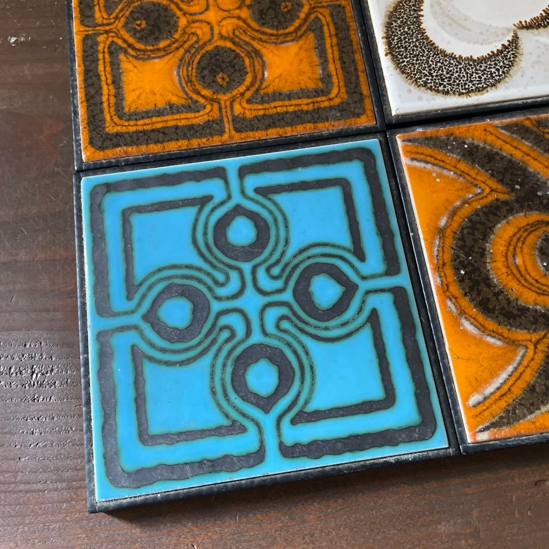 ドイツ ヴィンテージ アンティークタイルセット 4枚組