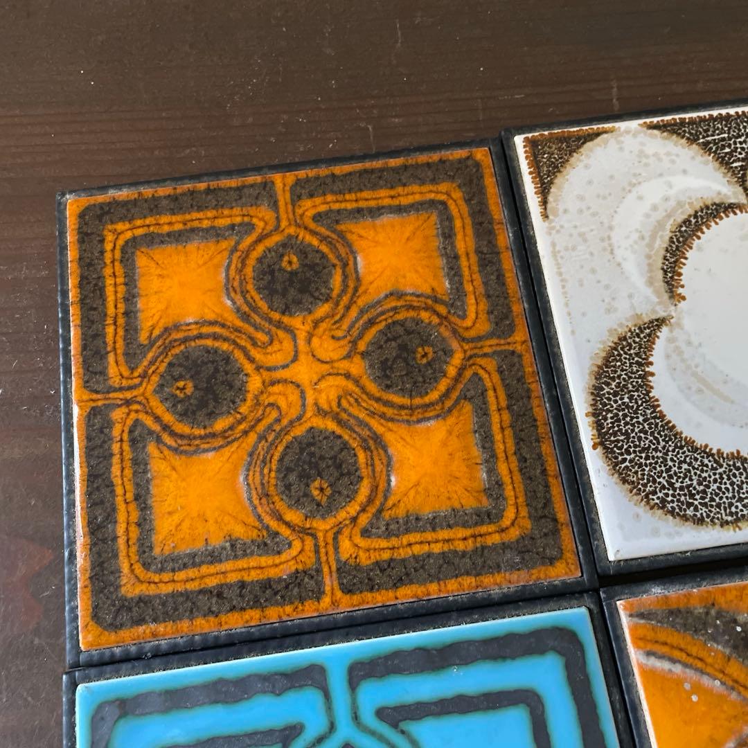 ドイツ ヴィンテージ アンティークタイルセット 4枚組