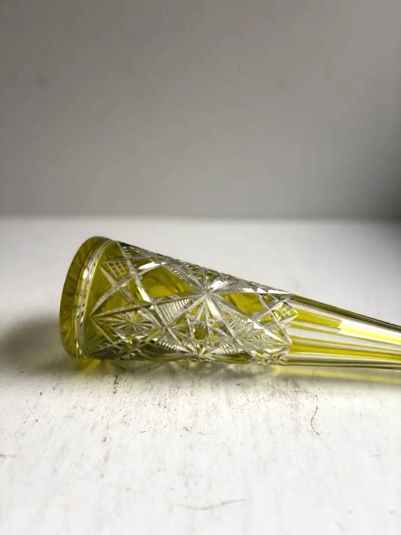 602 BACCARAT オールドバカラ ラグニーLAGNY カラフ 黄色被せ