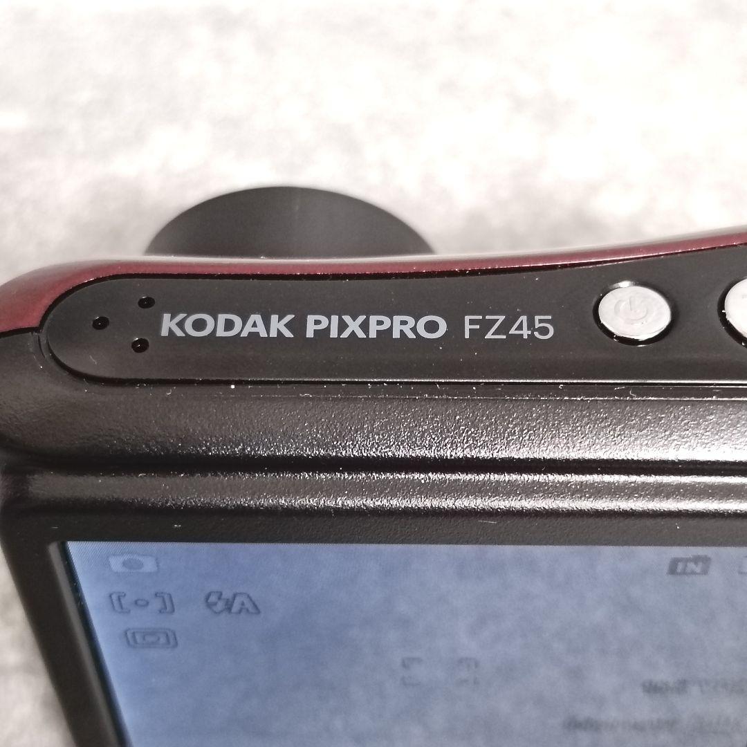 単3電池で使える KODAK PIXPRO FZ45 レッド コンパクトデジカメ
