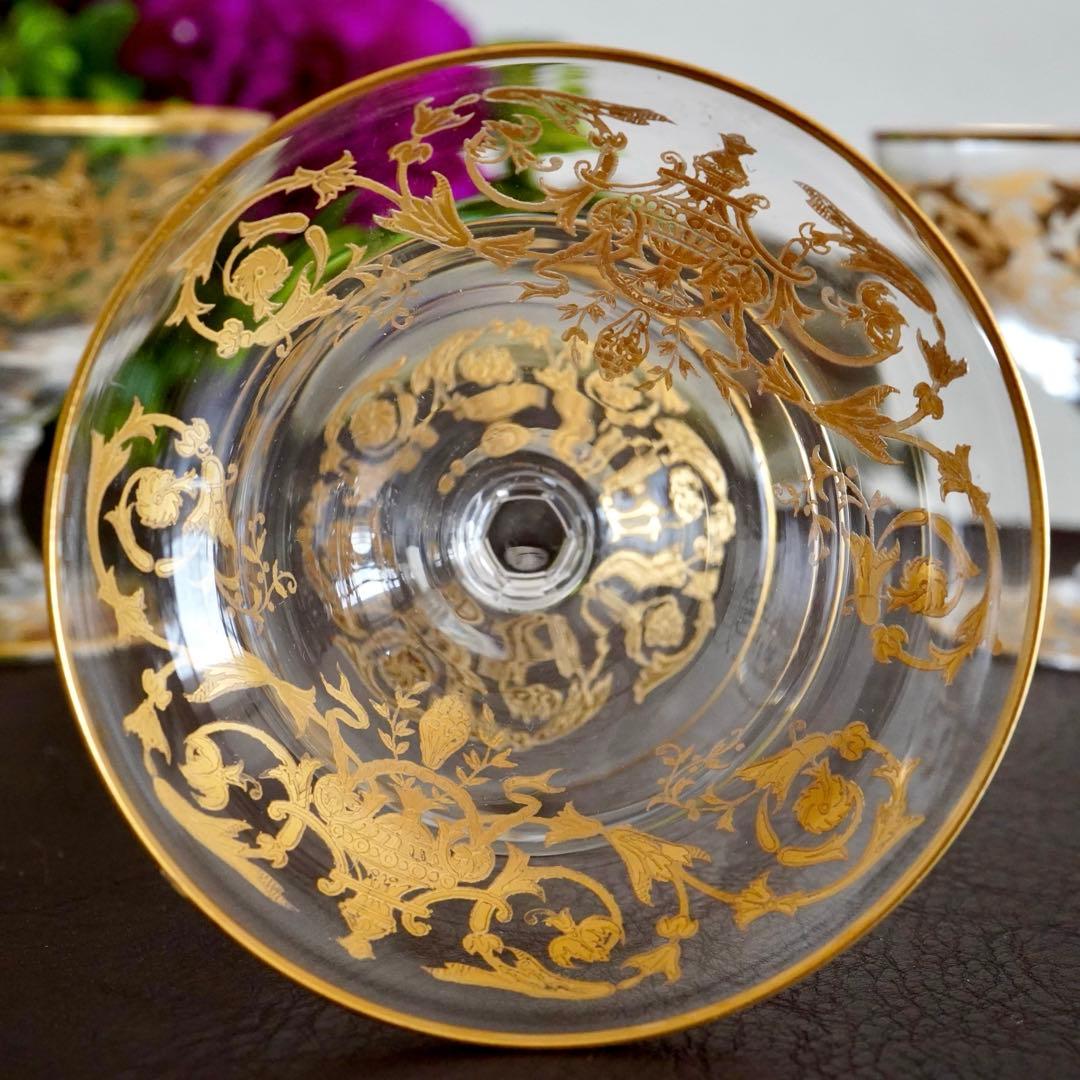 24金彩美品オールド サンルイ★リマ★シャーベットグラス クープ★セット★極希少