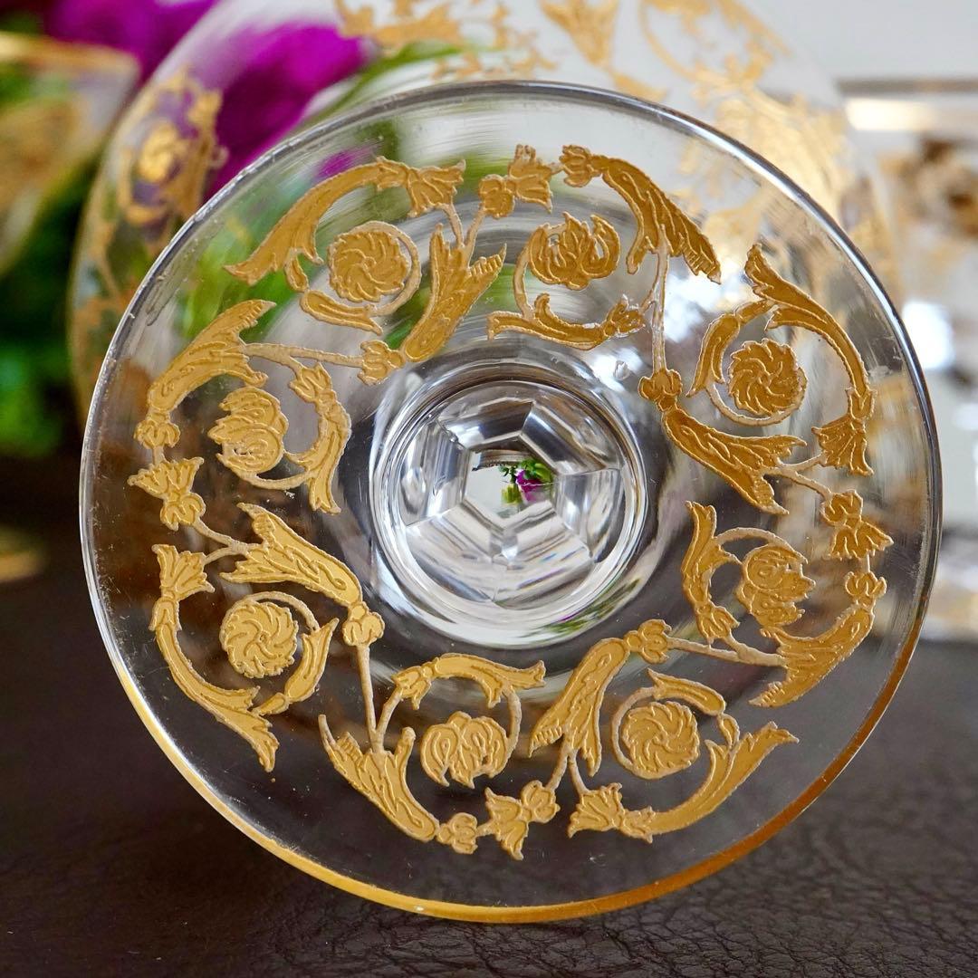 24金彩美品オールド サンルイ★リマ★シャーベットグラス クープ★セット★極希少