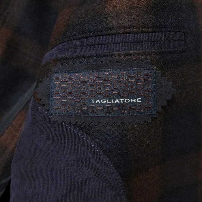 タリアトーレ ジャケット/ウール/ ネイビー×ブラウン48（5403)bjbea