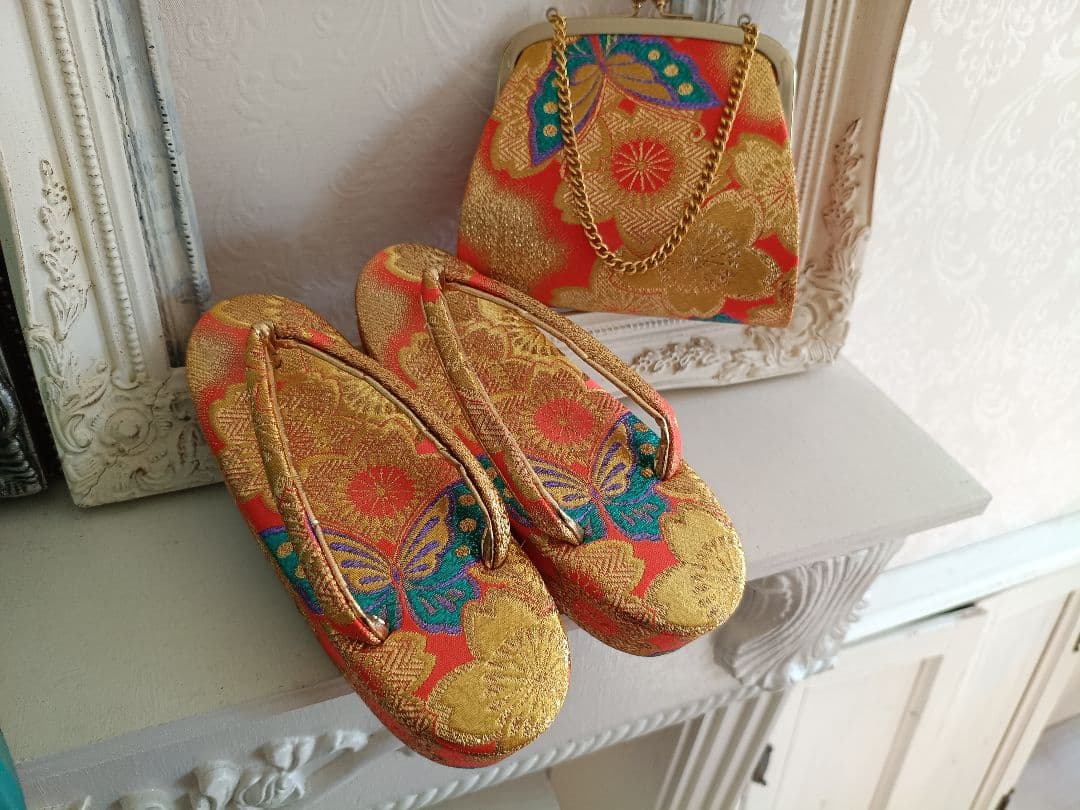 専用です☆アンティーク白に鹿の子模様の着物と白系だらり帯セット