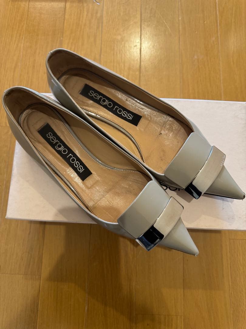 sergio rossi SR1 グレー フラットシューズ