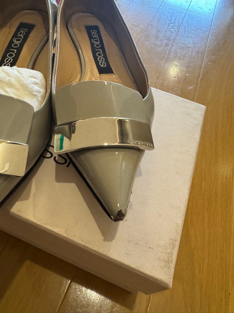 sergio rossi SR1 グレー フラットシューズ