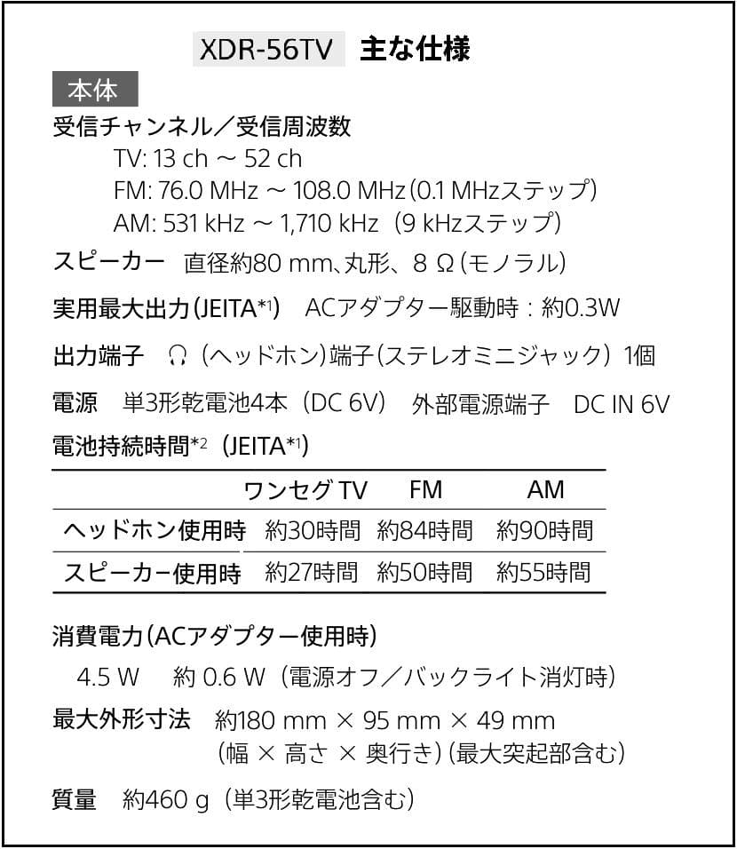 SONY XDR-56TV ワイドFM/AM/ワンセグTV　未使用に近い