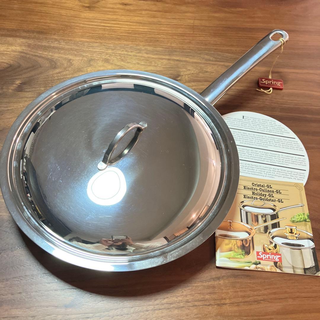 スイス製　スプリング社　クリスタル　フライパン　ソテーパン　口径外寸28cm