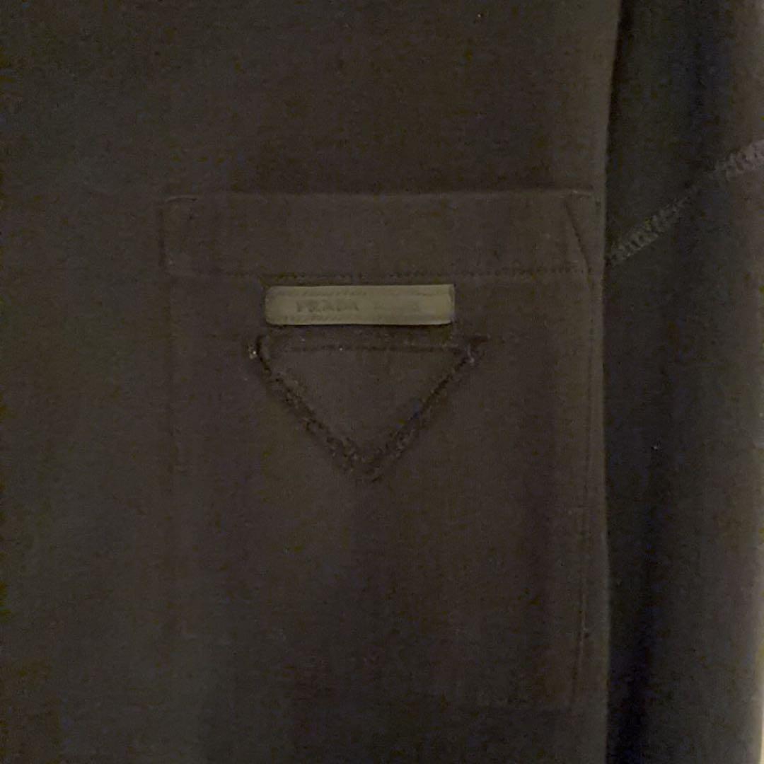 【極美品】PRADA プラダ トライアングルロゴ スウェット トレーナー 黒 M