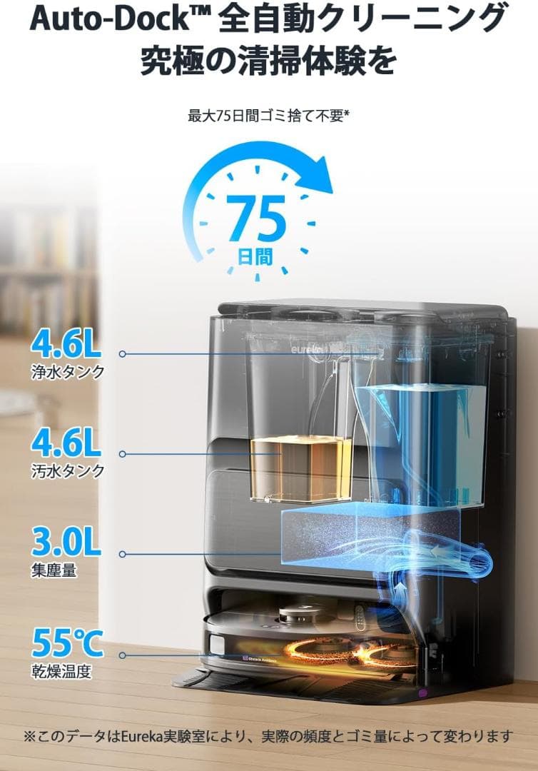 【新品未使用】EUREKA ロボット掃除機 J12 Ultra 水拭き両用
