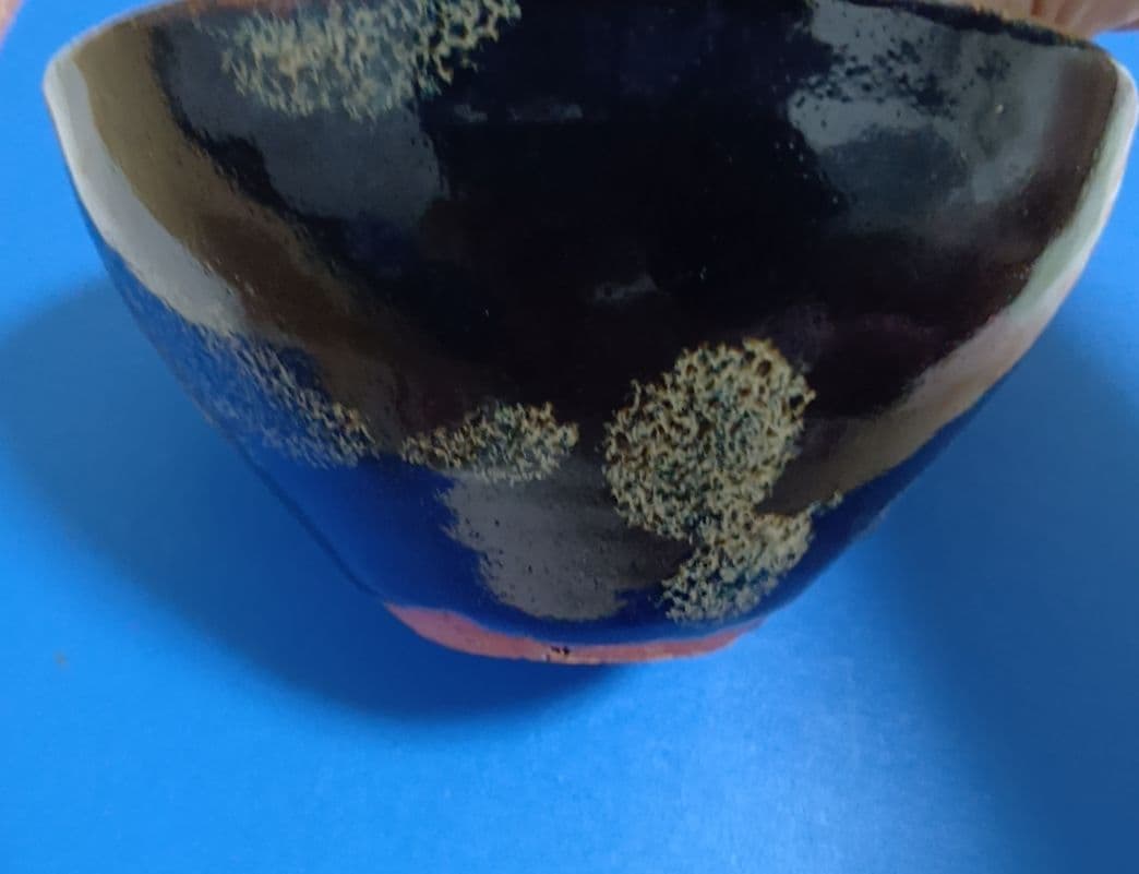 骨董品　天目茶碗　玳皮盞（たいひさん）茶道具　梅花鳳凰文瀬戸天目茶碗　極美品