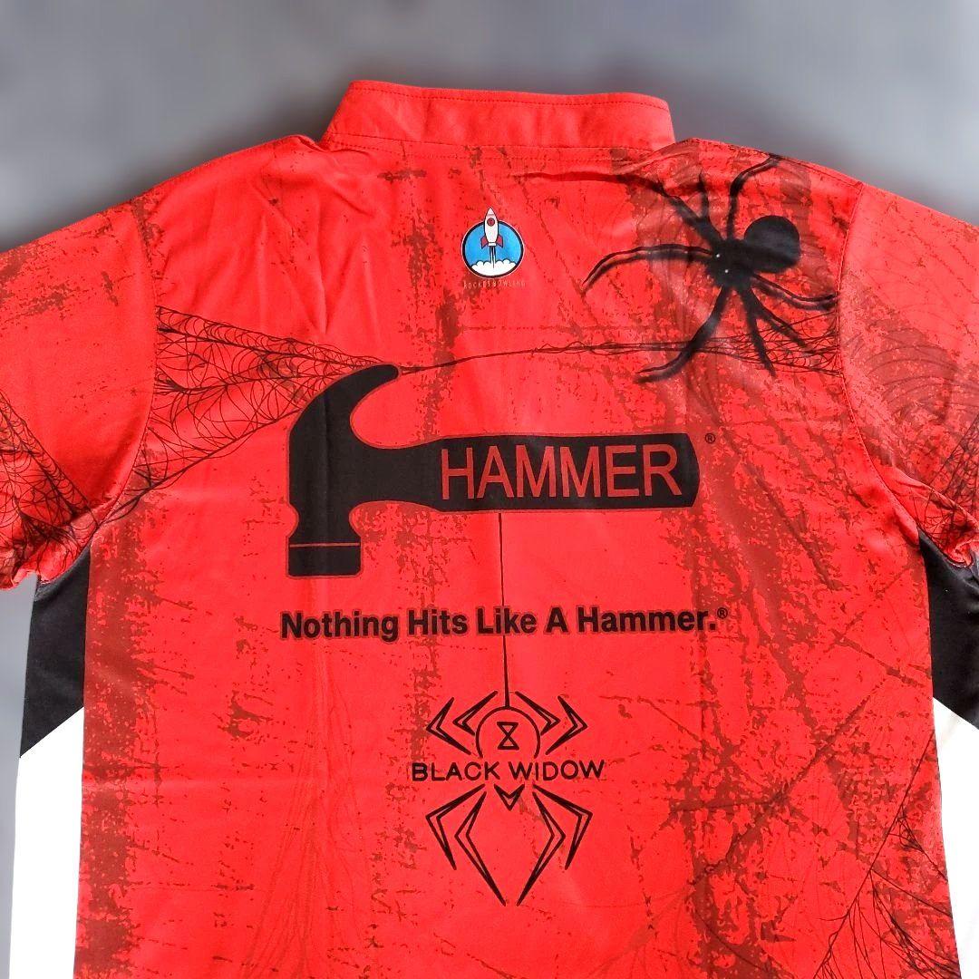 ✨新品✨ブラックウィドー　【XL】　ハンマー　レッド　大きめ　ボウリングウェア